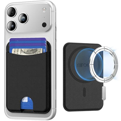 Miroddi for MagSafe Wallet, 4 Cards Holder, Stronger Magnetic Phone Wallet - color: Black