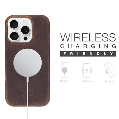 BLACKBROOK Wallet Case for iPhone 16 Pro Max – Burkley 2-in-1 Detachable Folio, MagSafe Compatible, RFID Blocking – Full Grain Leather with Natural Patina, 3 Card Slots, Premium Gift Box - color: Distressed Coffee, size: iPhone 16 Pro Max