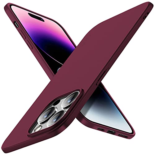 X-level Compatible iPhone 14 Pro max Case Slim Fit Ultra-Thin [Guardian Series] Soft TPU Matte Finish Coating Phone Cases Lightweight Anti-Scratch Back Cover Grip 6.7" (2022)-Wine red - color: Winered, size: iPhone 14 Pro Max