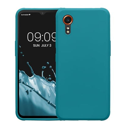 kwmobile Case Compatible with Samsung Galaxy Xcover7 Case - Soft Slim Protective TPU Silicone Cover - Teal Matte - color: teal matte