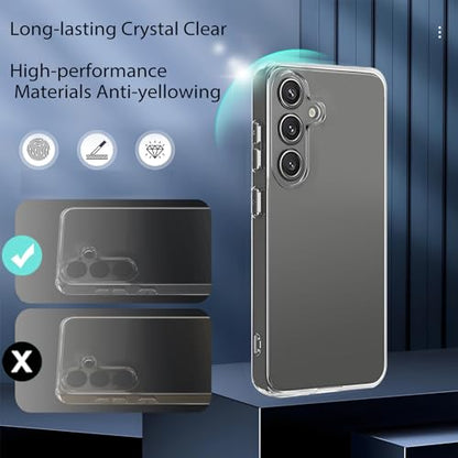 TENOC Phone Case for Samsung Galaxy S25, Clear Case Shockproof Protective Bumper Slim Cover - color: Clear, size: S25