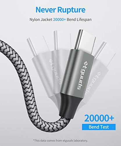 etguuds USB to USB C Cable, 4-Pack USB A to USB C Cable Fast Charging - color: Gray, size: 1ft,3ft,6ft,10ft