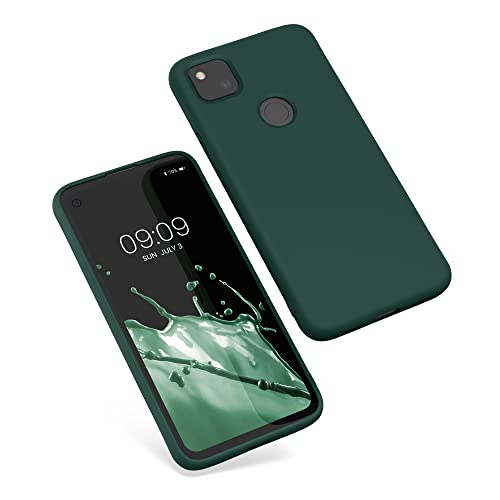kwmobile Case Compatible with Google Pixel 4a Case - Slim Protective TPU Silicone Phone Cover - Moss Green - color: moss green