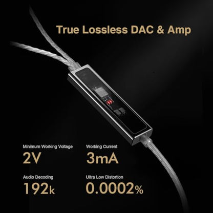 Questyle NHB12 Wired Earbud for iPhone with Headphone Amps [Apple MFi Certified] True Lossless in-Ear Earphones with Lightning Connector 192kHz Hi-Res Music IEM HiFi Stereo Audiophile Ear Buds
