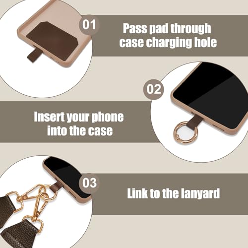 Cell Phone Lanyard with Wallet - Anti-Theft Crossbody Adjustable Phone Strap for Most Smartphones, for Men & Women - color: Coffee