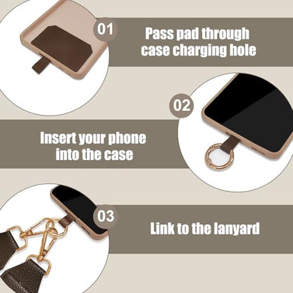 Cell Phone Lanyard with Wallet - Anti-Theft Crossbody Adjustable Phone Strap for Most Smartphones, for Men & Women - color: Coffee