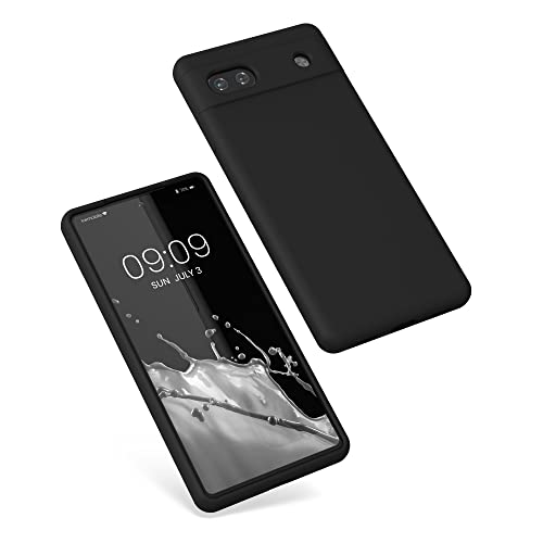 kwmobile Case Compatible with Google Pixel 6a Case - TPU Silicone Phone Cover with Soft Finish - Black Matte - color: black matte, size: Pixel 6a