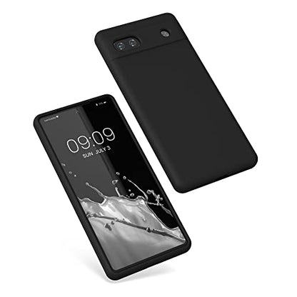 kwmobile Case Compatible with Google Pixel 6a Case - TPU Silicone Phone Cover with Soft Finish - Black Matte - color: black matte, size: Pixel 6a