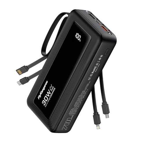 Portable Charger 27000mAh 30W Fast Charging Power Bank - color: Black, size: 27000Mah