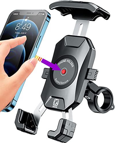 BRCOVAN Bike Motorcycle Phone Mount Holder, 1s Locking - size: 4'' - 7''