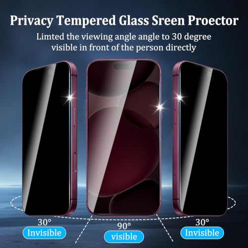 Privacy Screen Protector for iPhone 18 Pro - size: iPhone 18 Pro 2+2PCS