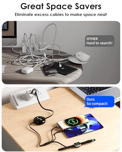 Retractable Multi Charging Cable, 3 in 2 Cable for Apple Watch Charger - style: 1