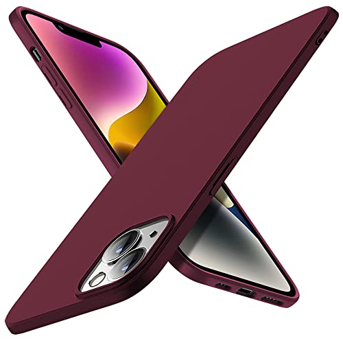 X-level Compatible iPhone 14 Case Slim Fit Ultra-Thin [Guardian Series] Soft TPU Matte Finish Coating Phone Cases Lightweight Anti-Scratch Back Cover Grip 6.1" (2022)-Wine red - color: Winered, size: iPhone 14