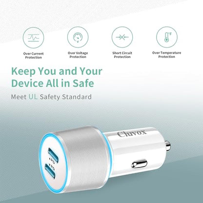 90W Car Charger USB C Fast Charge for iPhone 18 Pro Max/Duo/17/16/Android
