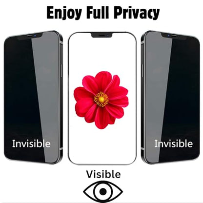 Privacy Screen Protector for iPhone 13-16 | 9H Tempered Glass | Anti-Spy | Case Friendly | Fingerprint Resistant | HD Clarity