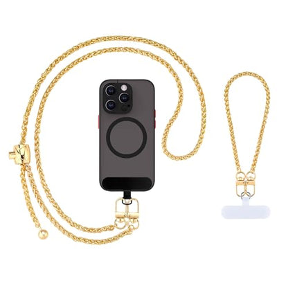 Phone Crossbody Chain, Universal Crossbody Phone Lanyards, AdjustableMultifuctional Compatible with Most SmartphonesRelated to Cross body women's bag chain, Anti theft（adjustable-golden） - color: Adjustable-golden