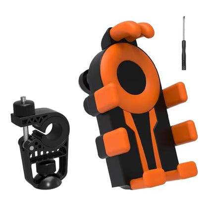 Motorcycle Phone Holder with Vibrations Dampener Nonslip Mount Handlebar Cellphone Mount - color: Or ange handlebar