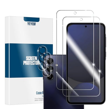 Galaxy S24 FE Tempered Glass Screen & Lens Protector 2+2 Pack HD Clear | [Ultrasonic Fingerprint Unlock] [Case Friendly] [Bubble-Free] - size: Galaxy S24 FE
