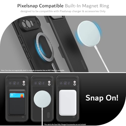 TUDIA MergeGrip [Compatible with Magsafe & Pixelsnap] for Google Pixel 10 Pro XL Case 2025, [Military Grade] Dual-Layer Shockproof Slim Non-Slip Heavy Duty Protective Phone Cases – Black - color: Black, size: Pixelsnap 10 Pro XL