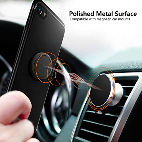 Cell Phone Ring Holder Stand,360 Degree Rotation Finger Ring Kickstand with Polished Metal Phone Grip for Magnetic Car Mount, Compatible with All Smartphones,Smartphone Accessories(Black)