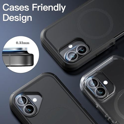[3 Pack Camera Lens Protector For iPhone 16 6.1-Inch and iPhone 16 Plus 6.7-Inch,9H Tempered Glass,Anti-Scratch,Case Friendly,Night Circle,No-Bubble HD Clarity,Full Cover - size: iPhone 16/16 Plus
