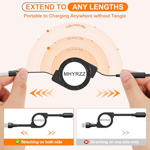 Retractable 3 in 1 Charging Cable,Multi USB Fast Charging Cord 3Pack 3.3ft