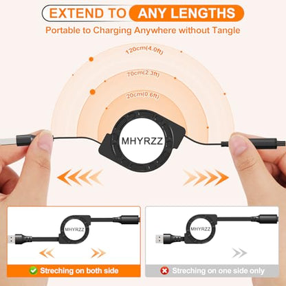 Retractable 3 in 1 Charging Cable,Multi USB Fast Charging Cord 3Pack 3.3ft