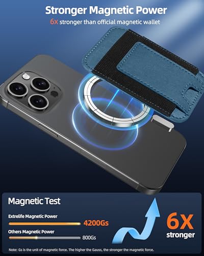 Upgraded for Magsafe Wallet, 7 Card Holder, RFID Blocking, Strongest Magnet | Magnetic Wallet for iPhone 17/16/15/14/13/12 Series, Magnetic Card Holder, 2 Card Slots, Vegan Leather, Dark Blue Green - color: Dark Blue Green-Upgraded