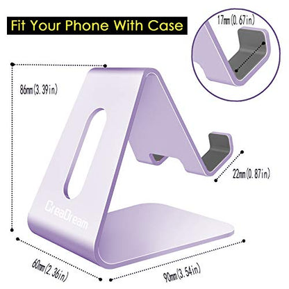 CreaDream Phone Stand Holder, Aluminum Phone Stand for Desk - color: Purple