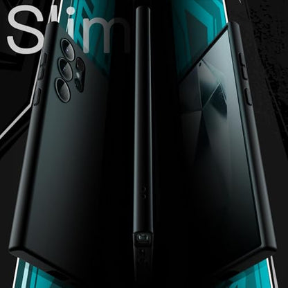 JETech Slim Case for Samsung Galaxy S24 Ultra, Black | Camera Lens Protection, Soft TPU Design, Matte Finish, Shockproof Protection - color: Black, size: S24 Ultra