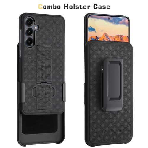 Fingic for Samsung Galaxy S25 Plus Case with Belt Clip Holster Kickstand | (Not fit for S25/S25 FE/S25 Ultra) Slim Combo Shell Swivel Holster Rugged Shockproof Case for Galaxy S25 Plus 6.7" 2025,Black - size: For Samsung Galaxy S25 Plus(6.7 inch 2025）