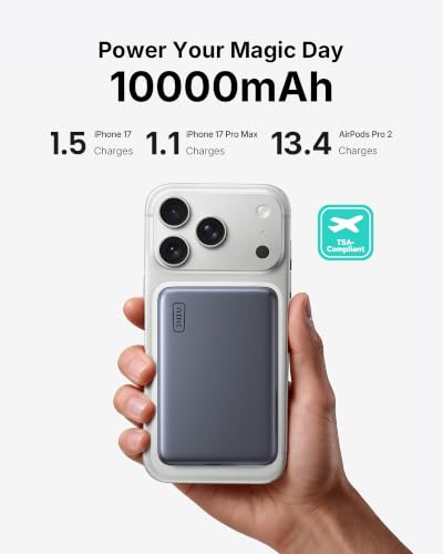 INIU Magnetic Slimmest Power Bank, 10000mAh Qi2.2 Portable Charger - color: Black