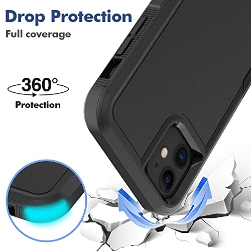 Heavy‑Duty Rugged Anti‑Drop Shockproof Protective Phone Case for iPhone 11, Durable Protective Shell, Black - color: Black, size: iPhone 11