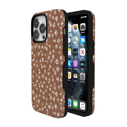Casely iPhone 14 Pro Max Case | Mocha Meadow | Tiny Flowers | Bold Protective Design | Compatible with MagSafe - color: Mocha Meadow | Tiny Flowers