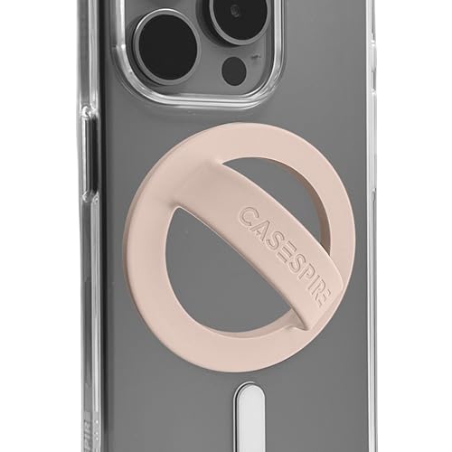 Magnetic Silicone Phone Grip Loop Holder for MagSafe iPhone Case - color: Light Beige