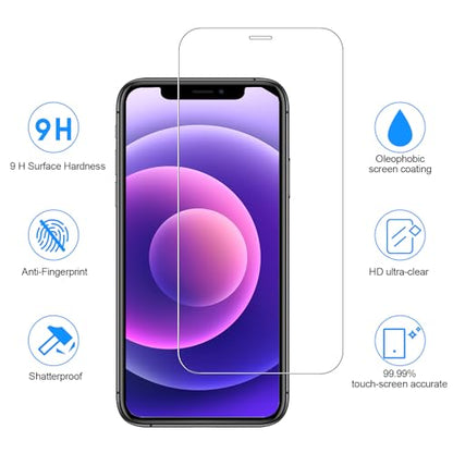 SIBEITU Screen Protector for iPhone 12 Pro Max 6.7 Inch Tempered Glass | 3 Pack Screen + 3 Pack Camera Lens Protector, 6.7 Inch HD 9H Hardness, Scratch Resistant, Sensor Protection, Case Friendly - size: iPhone 12 Pro Max 6.7"