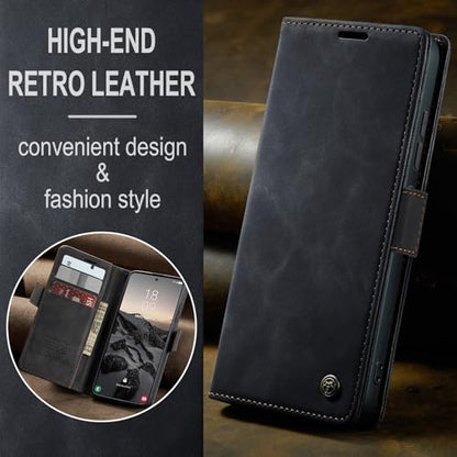 Compatible with Samsung Galaxy S26 Ultra Case with Card Holder, Kickstand Protective Flip Folio Leather Wallet Case for Galaxy S26 Ultra 5G 6.9 inch (Black) - color: Black, size: S26 Ultra 6.9 Inch