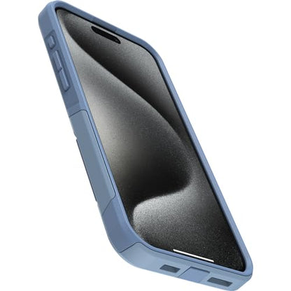 OtterBox iPhone 15 Pro MAX (Only) Commuter Series Case - Crisp Denim (Blue), Slim & Tough, Pocket-Friendly, with Port Protection - color: Blue