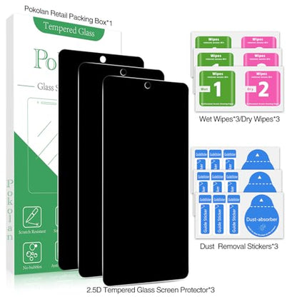 Pokolan 3 Pack Privacy Screen Protector for Samsung Galaxy S26 Plus - size: Galaxy S26 Plus