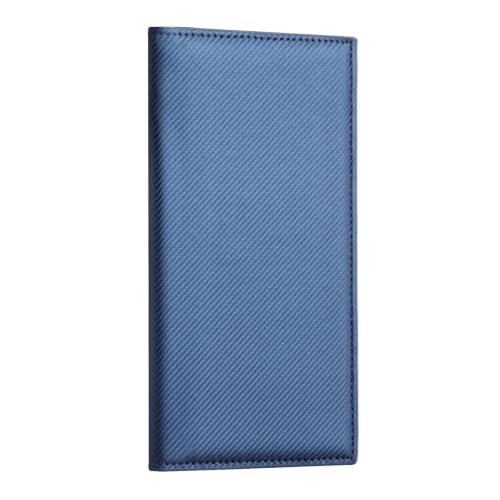 CoBak Checkbook Cover for Women & Men - PU Leather Case with RFID Blocking | Classic Design Check Book Holder for Personal and Business - color: Carbon Blue