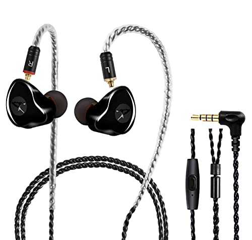 DEMAKE in Ear Monitor with Detachable 3.5mm Cable, with Mic - color: Black, size: With Mic