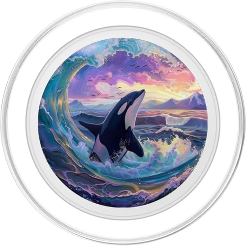 Orca Whale PopSockets PopGrip for MagSafe - style: Magnetic PopGrip