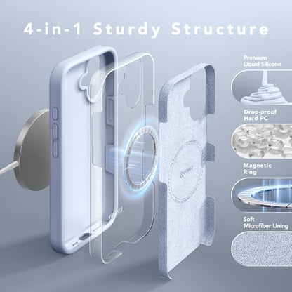 GONEZ Magnetic for iPhone 16 Case, Silicone Cover Baby Blue - color: Baby Blue, size: Iphone 16