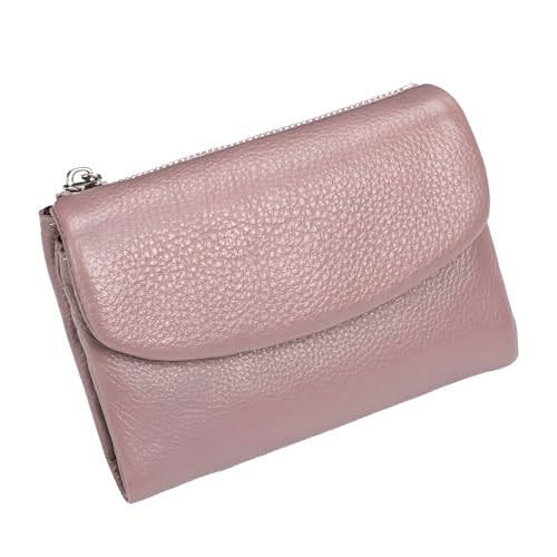 Unisex Pebble Leather Wallet, 5.3In Short Genuine Leather Coin Card Holder, Unisex Clutch Bags, Can Hold Coins, Id Cards - color: Fink