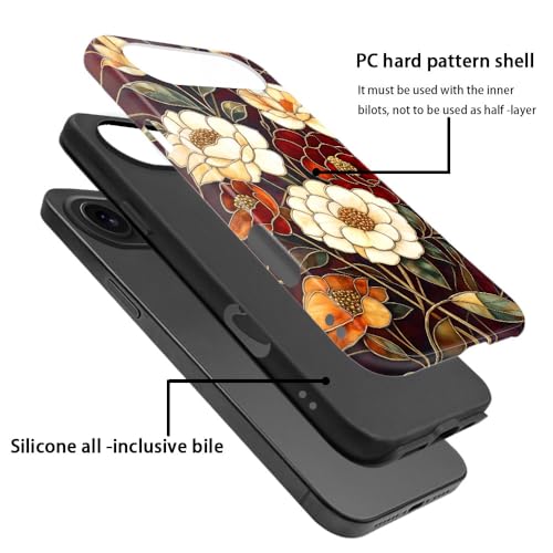 Compatible with iPhone 17 Air,Anti-Scratch Glossy Case Cover,Stained Glass Flower 04 - color: Stained Glass Flower 04, size: IPhone 17 Air