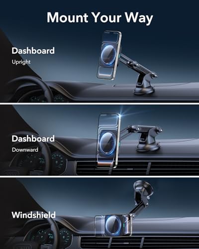 ESR for 15W MagSafe Car Mount Charger for iPhone Duo/18 Pro/17-12, S26/S25