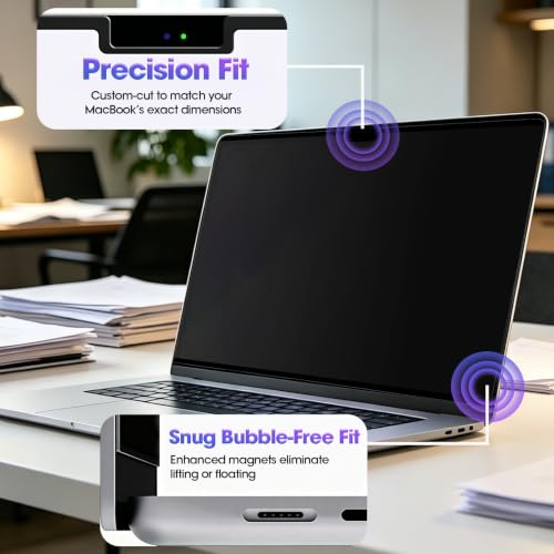Anti-Spy Removable Shield for MacBook Air 13/13.6 (2022-2026 M2-M5), Magnetic Privacy Screen with 60° Blackout, Perfect for Open Desk Area - size: MacBook Air 13.6/13 Inch (2022-2026, M2, M3, M4)