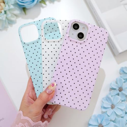 Polka dots case for iPhone 13/14 White | Polka dots，Full Protection Soft TPU，will not peel, fade or rub off ，Kawaii Cute Phone Case for Women Girls - color: Imd Polka Dots White