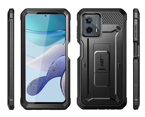 SUPCASE for Moto G 5G Case (2023) with Screen Protector & Stand, Black | Built-in Kickstand, 360° Rotating Belt Clip, Heavy Duty Rugged Phone Case, Military-Grade Protection, Unicorn Beetle Pro