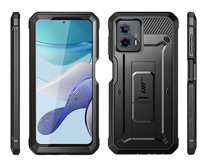 SUPCASE for Moto G 5G Case (2023) with Screen Protector & Stand, Black | Built-in Kickstand, 360° Rotating Belt Clip, Heavy Duty Rugged Phone Case, Military-Grade Protection, Unicorn Beetle Pro